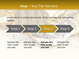 A Pair Of Running Shoes On A White And Yellow Background PowerPoint Template