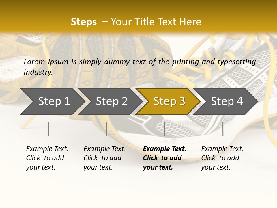 A Pair Of Running Shoes On A White And Yellow Background PowerPoint Template