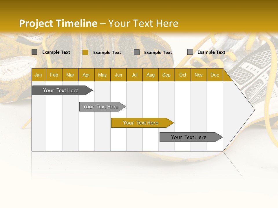A Pair Of Running Shoes On A White And Yellow Background PowerPoint Template