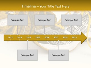 A Pair Of Running Shoes On A White And Yellow Background PowerPoint Template