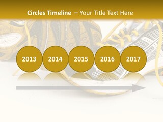 A Pair Of Running Shoes On A White And Yellow Background PowerPoint Template
