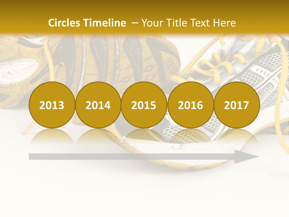 A Pair Of Running Shoes On A White And Yellow Background PowerPoint Template