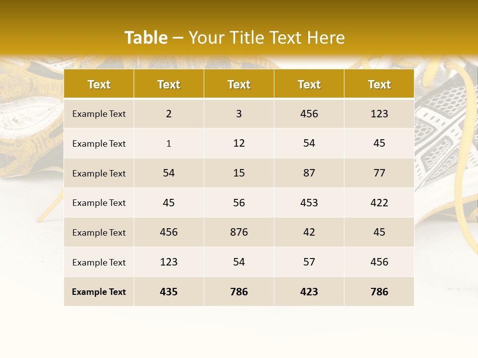 A Pair Of Running Shoes On A White And Yellow Background PowerPoint Template