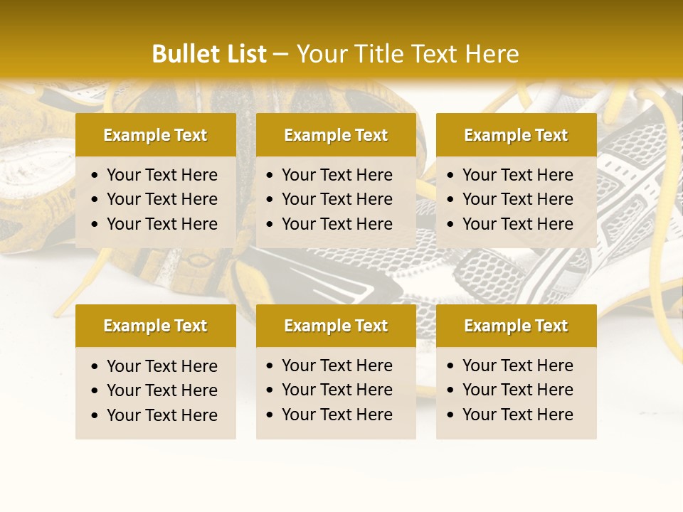 A Pair Of Running Shoes On A White And Yellow Background PowerPoint Template