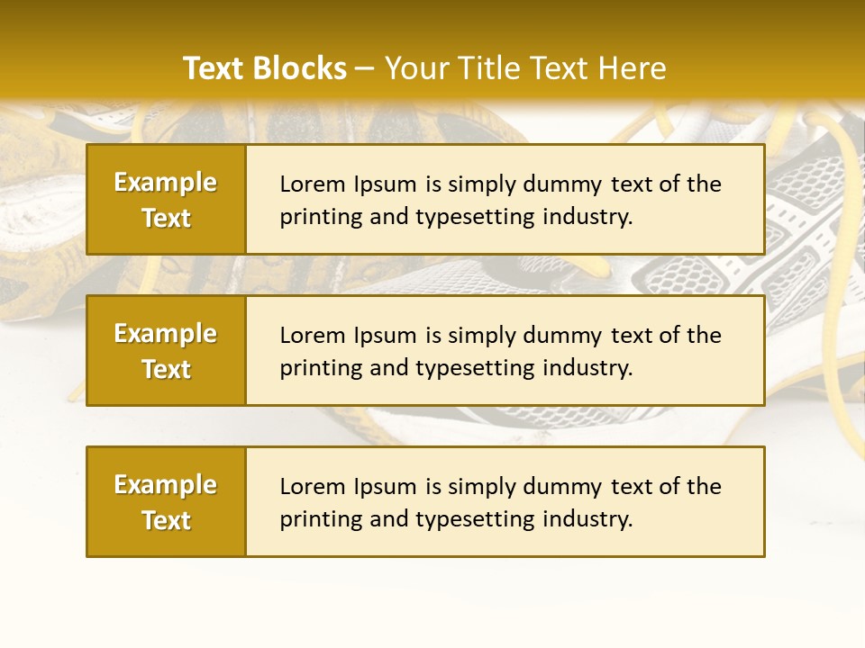 A Pair Of Running Shoes On A White And Yellow Background PowerPoint Template