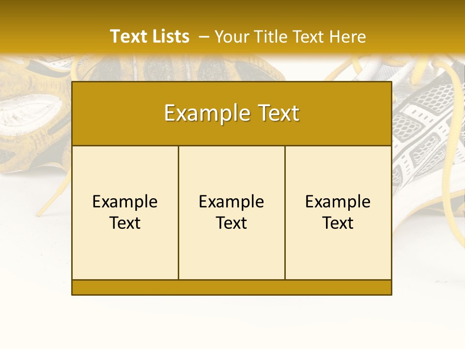 A Pair Of Running Shoes On A White And Yellow Background PowerPoint Template