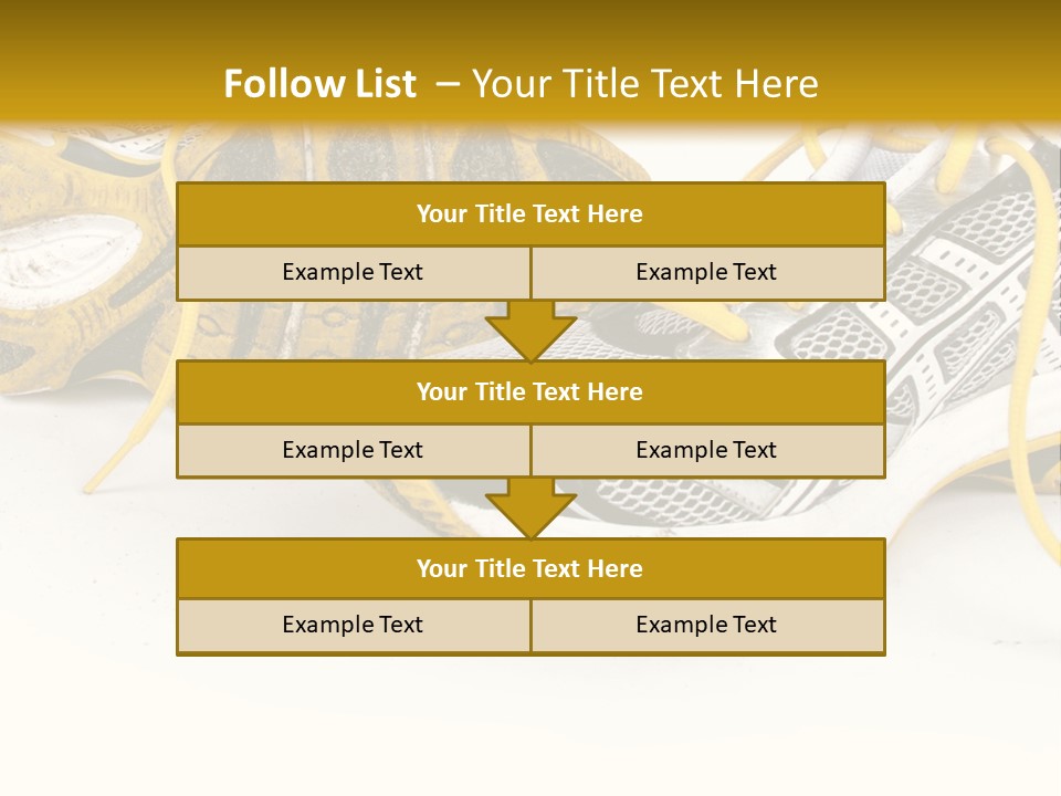 A Pair Of Running Shoes On A White And Yellow Background PowerPoint Template