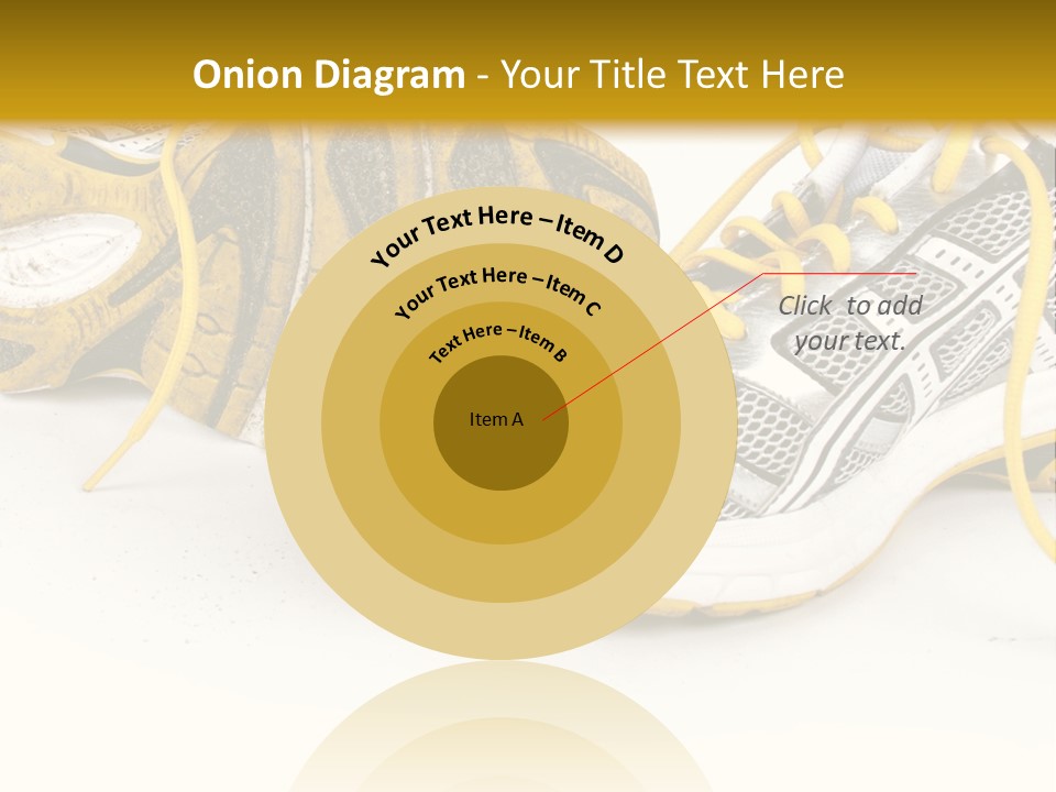 A Pair Of Running Shoes On A White And Yellow Background PowerPoint Template
