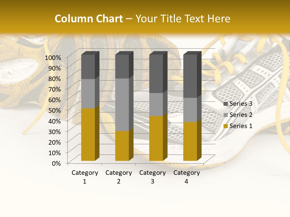 A Pair Of Running Shoes On A White And Yellow Background PowerPoint Template