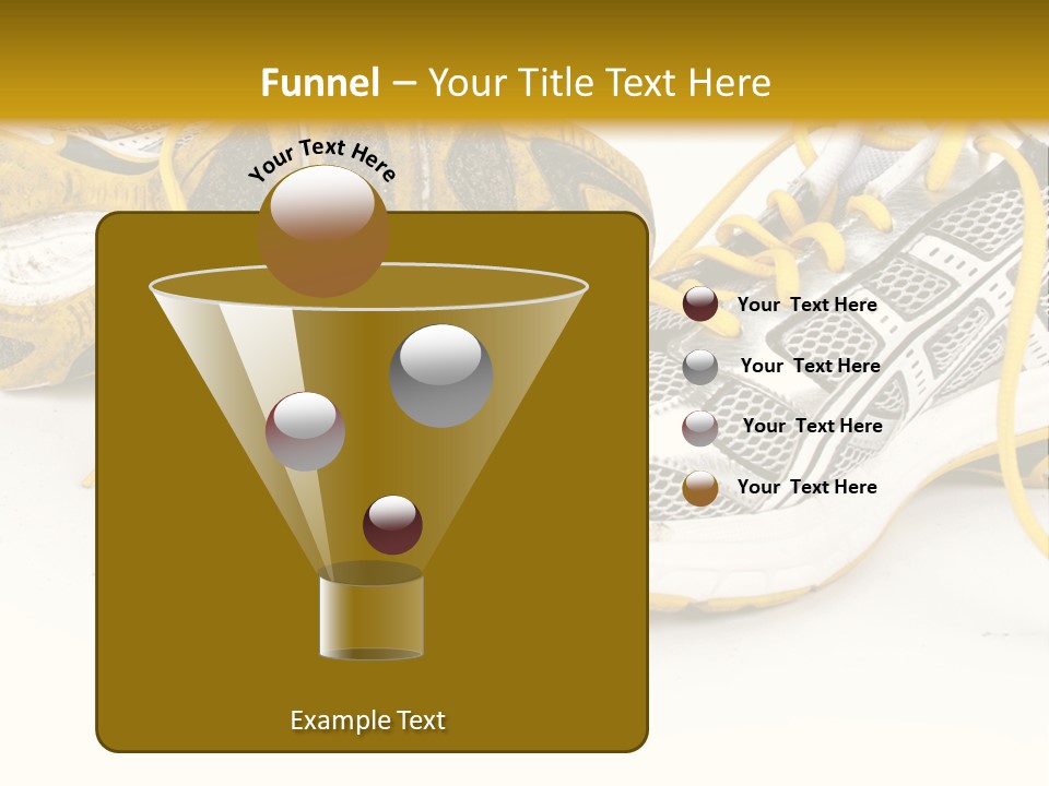 A Pair Of Running Shoes On A White And Yellow Background PowerPoint Template