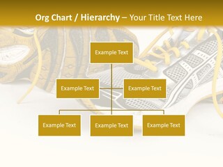 A Pair Of Running Shoes On A White And Yellow Background PowerPoint Template