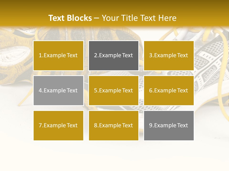 A Pair Of Running Shoes On A White And Yellow Background PowerPoint Template
