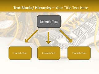 A Pair Of Running Shoes On A White And Yellow Background PowerPoint Template