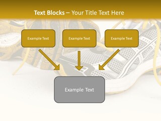 A Pair Of Running Shoes On A White And Yellow Background PowerPoint Template