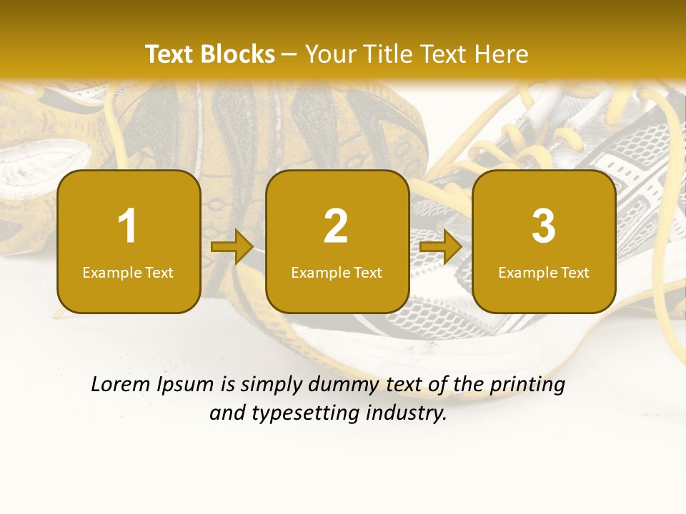 A Pair Of Running Shoes On A White And Yellow Background PowerPoint Template