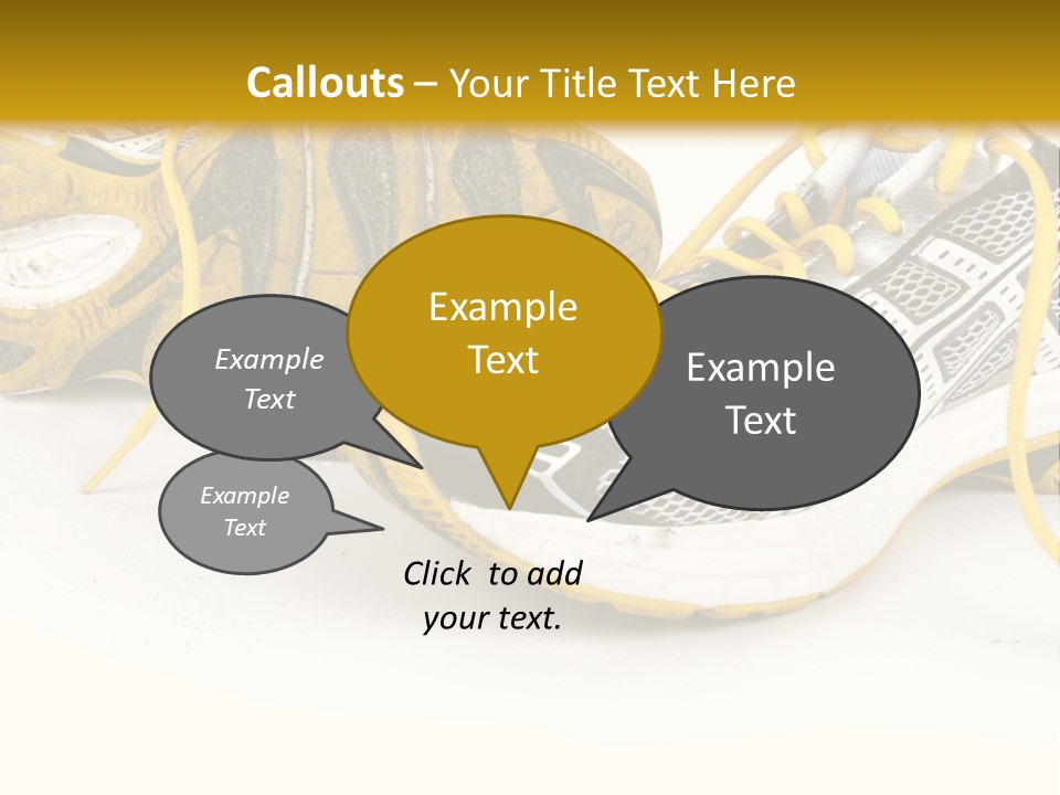 A Pair Of Running Shoes On A White And Yellow Background PowerPoint Template