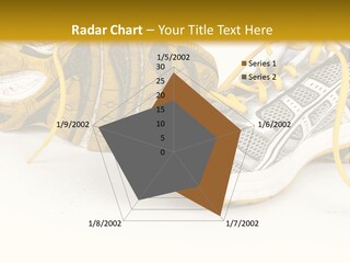 A Pair Of Running Shoes On A White And Yellow Background PowerPoint Template