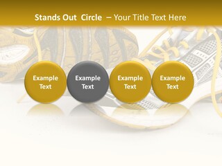 A Pair Of Running Shoes On A White And Yellow Background PowerPoint Template