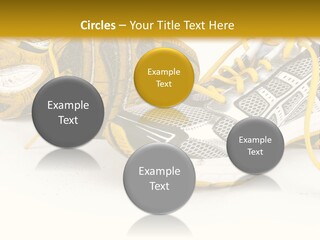 A Pair Of Running Shoes On A White And Yellow Background PowerPoint Template