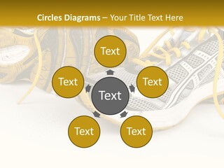 A Pair Of Running Shoes On A White And Yellow Background PowerPoint Template