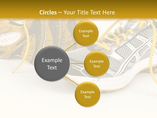 A Pair Of Running Shoes On A White And Yellow Background PowerPoint Template