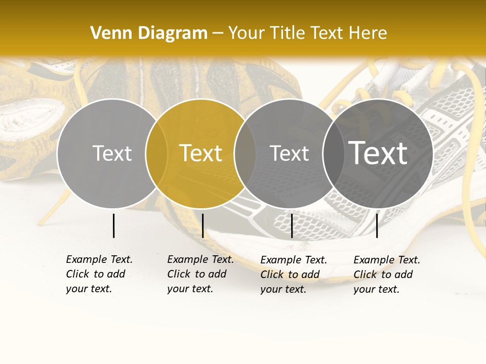 A Pair Of Running Shoes On A White And Yellow Background PowerPoint Template
