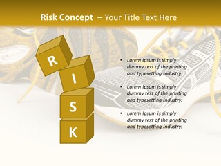 A Pair Of Running Shoes On A White And Yellow Background PowerPoint Template