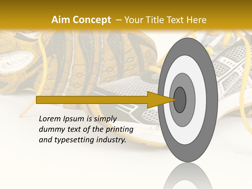 A Pair Of Running Shoes On A White And Yellow Background PowerPoint Template