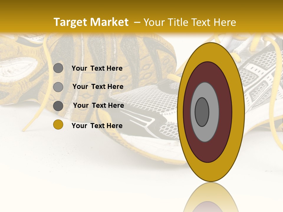 A Pair Of Running Shoes On A White And Yellow Background PowerPoint Template