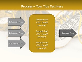 A Pair Of Running Shoes On A White And Yellow Background PowerPoint Template