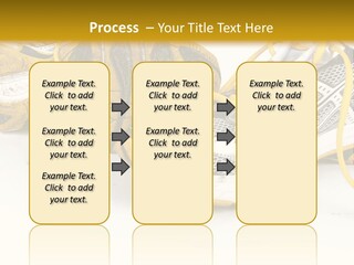 A Pair Of Running Shoes On A White And Yellow Background PowerPoint Template