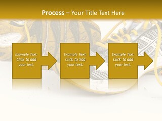 A Pair Of Running Shoes On A White And Yellow Background PowerPoint Template