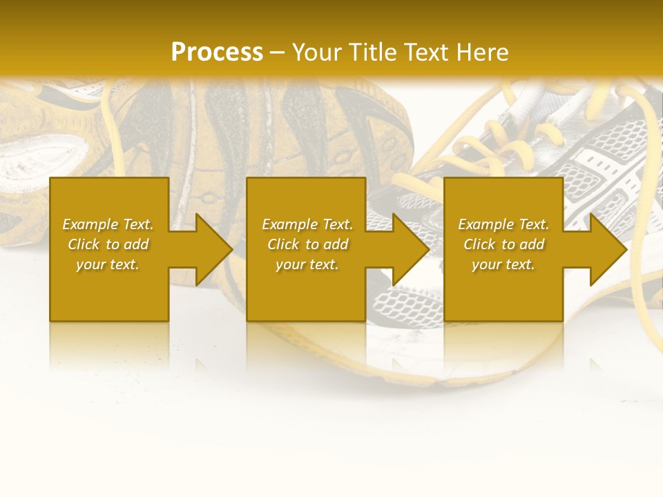 A Pair Of Running Shoes On A White And Yellow Background PowerPoint Template