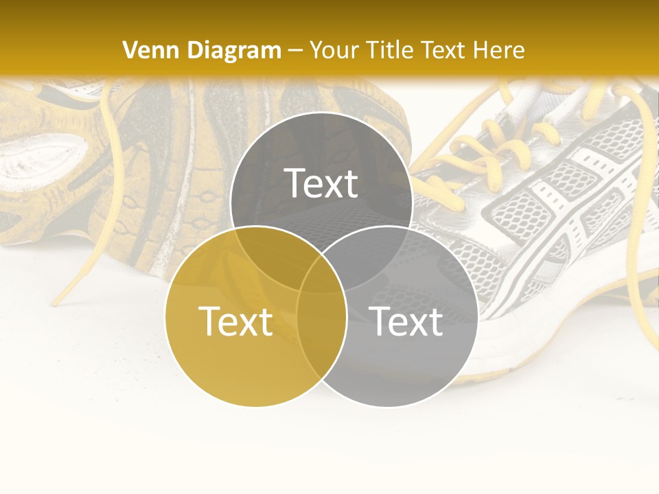 A Pair Of Running Shoes On A White And Yellow Background PowerPoint Template