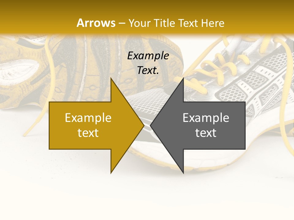 A Pair Of Running Shoes On A White And Yellow Background PowerPoint Template