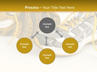 A Pair Of Running Shoes On A White And Yellow Background PowerPoint Template