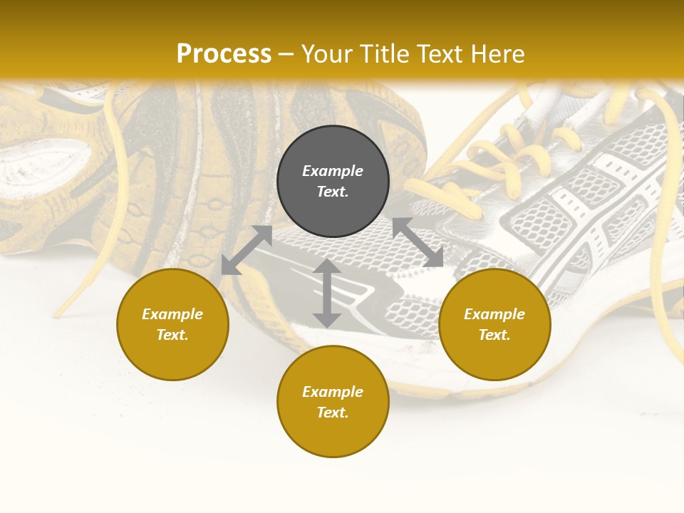 A Pair Of Running Shoes On A White And Yellow Background PowerPoint Template