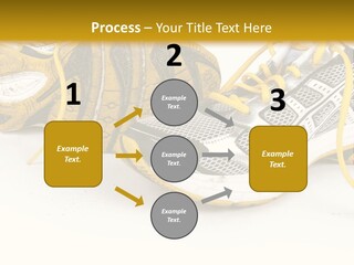 A Pair Of Running Shoes On A White And Yellow Background PowerPoint Template