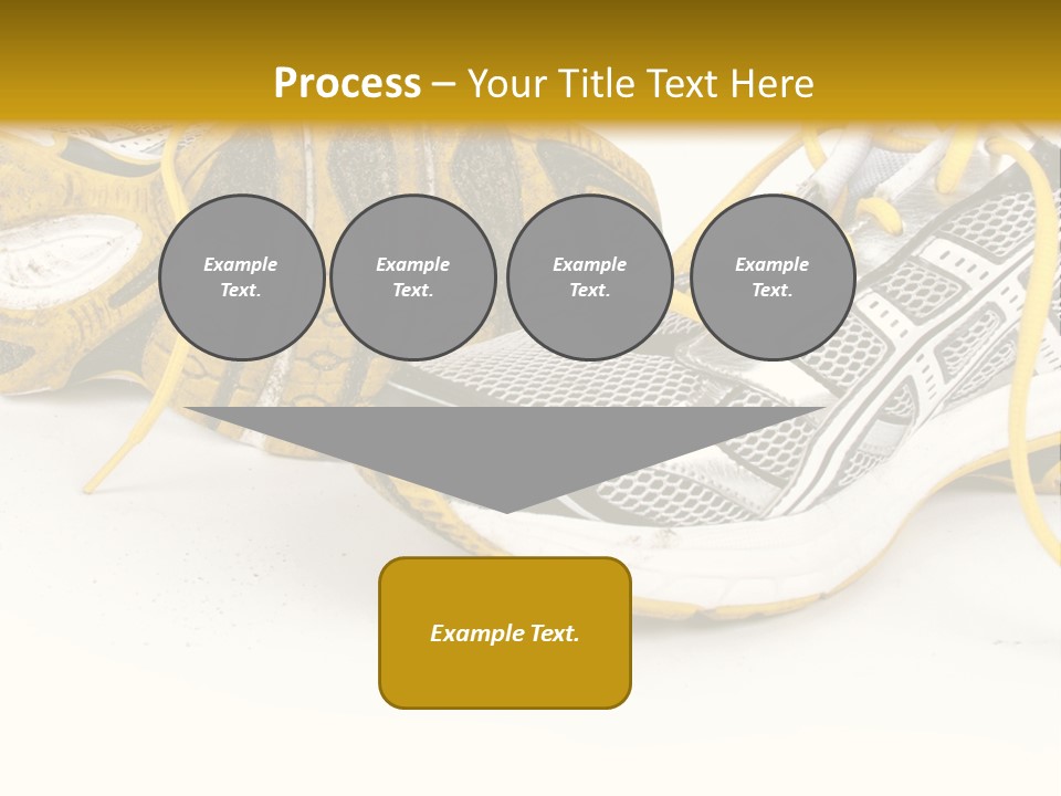 A Pair Of Running Shoes On A White And Yellow Background PowerPoint Template