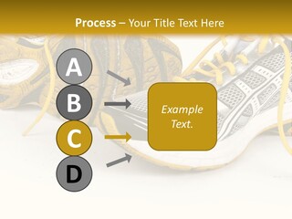 A Pair Of Running Shoes On A White And Yellow Background PowerPoint Template