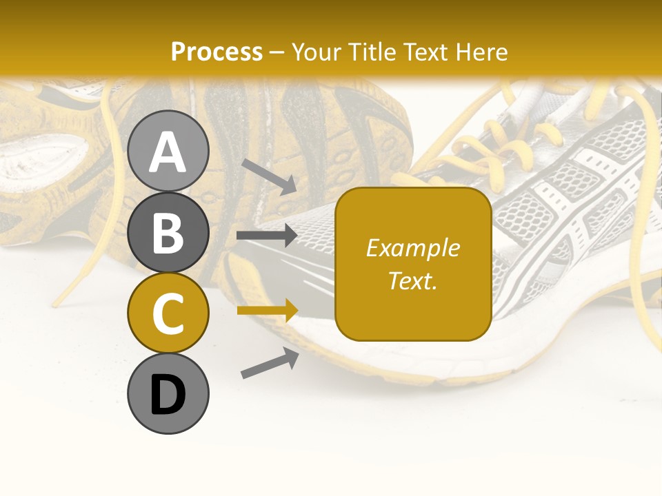 A Pair Of Running Shoes On A White And Yellow Background PowerPoint Template