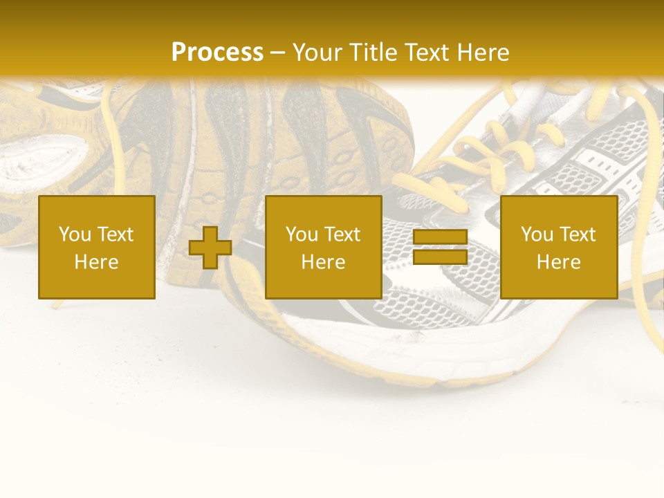 A Pair Of Running Shoes On A White And Yellow Background PowerPoint Template