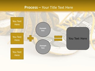 A Pair Of Running Shoes On A White And Yellow Background PowerPoint Template