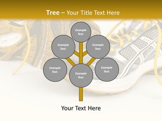 A Pair Of Running Shoes On A White And Yellow Background PowerPoint Template