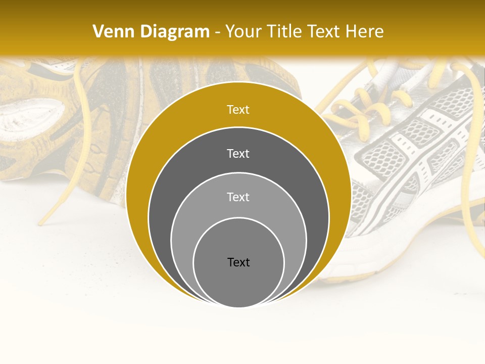 A Pair Of Running Shoes On A White And Yellow Background PowerPoint Template