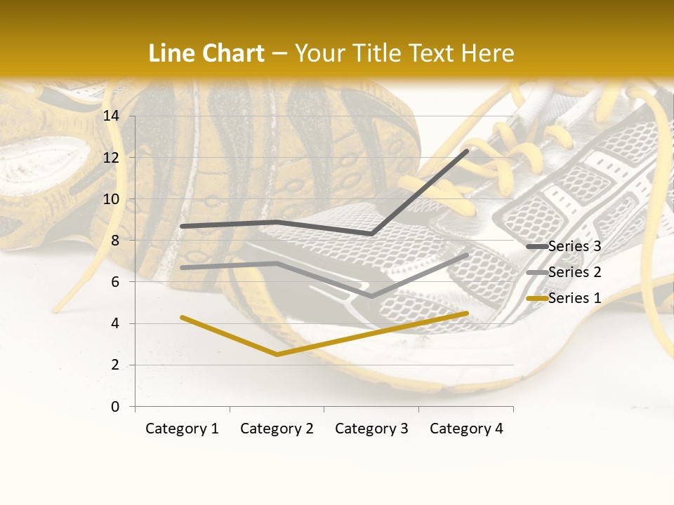 A Pair Of Running Shoes On A White And Yellow Background PowerPoint Template