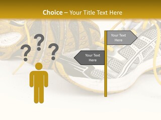 A Pair Of Running Shoes On A White And Yellow Background PowerPoint Template