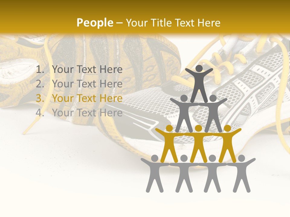 A Pair Of Running Shoes On A White And Yellow Background PowerPoint Template