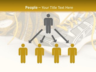 A Pair Of Running Shoes On A White And Yellow Background PowerPoint Template