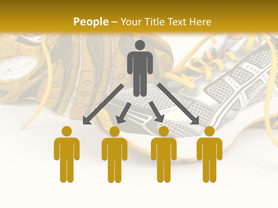 A Pair Of Running Shoes On A White And Yellow Background PowerPoint Template